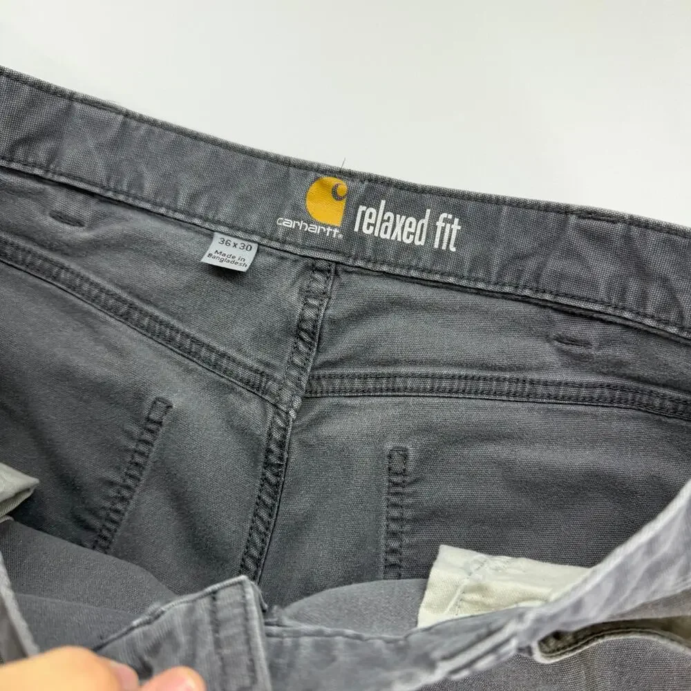 Carhartt Relaxed Straight Workwear Canvas Pants Men's 36x30 Dark Grey 102517 039